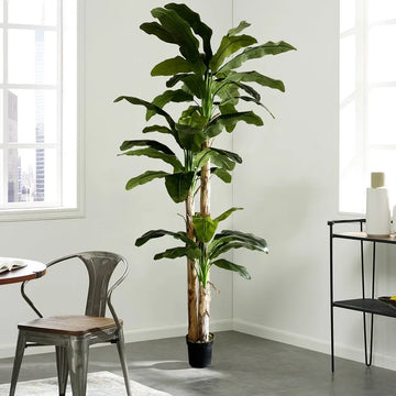 Signature 11.8FT Artificial Banana Tree With Banana Leaves