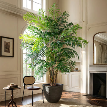 Artificial Lady Palm Bamboo Palm Tree 9.19 FT With Pot