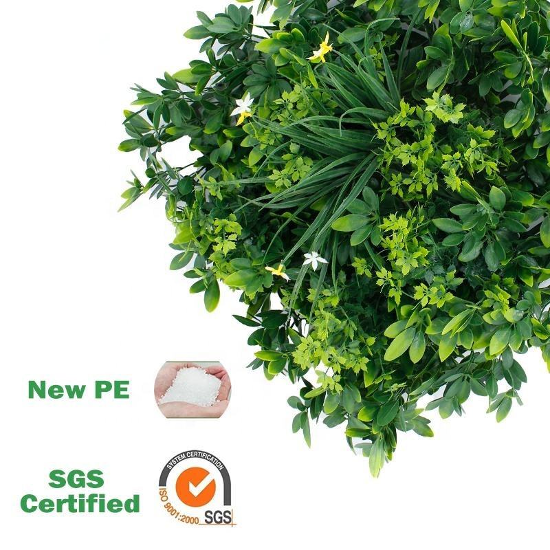 Fire Retardant Plastic Artificial Grass Wall Panel Modern Eco