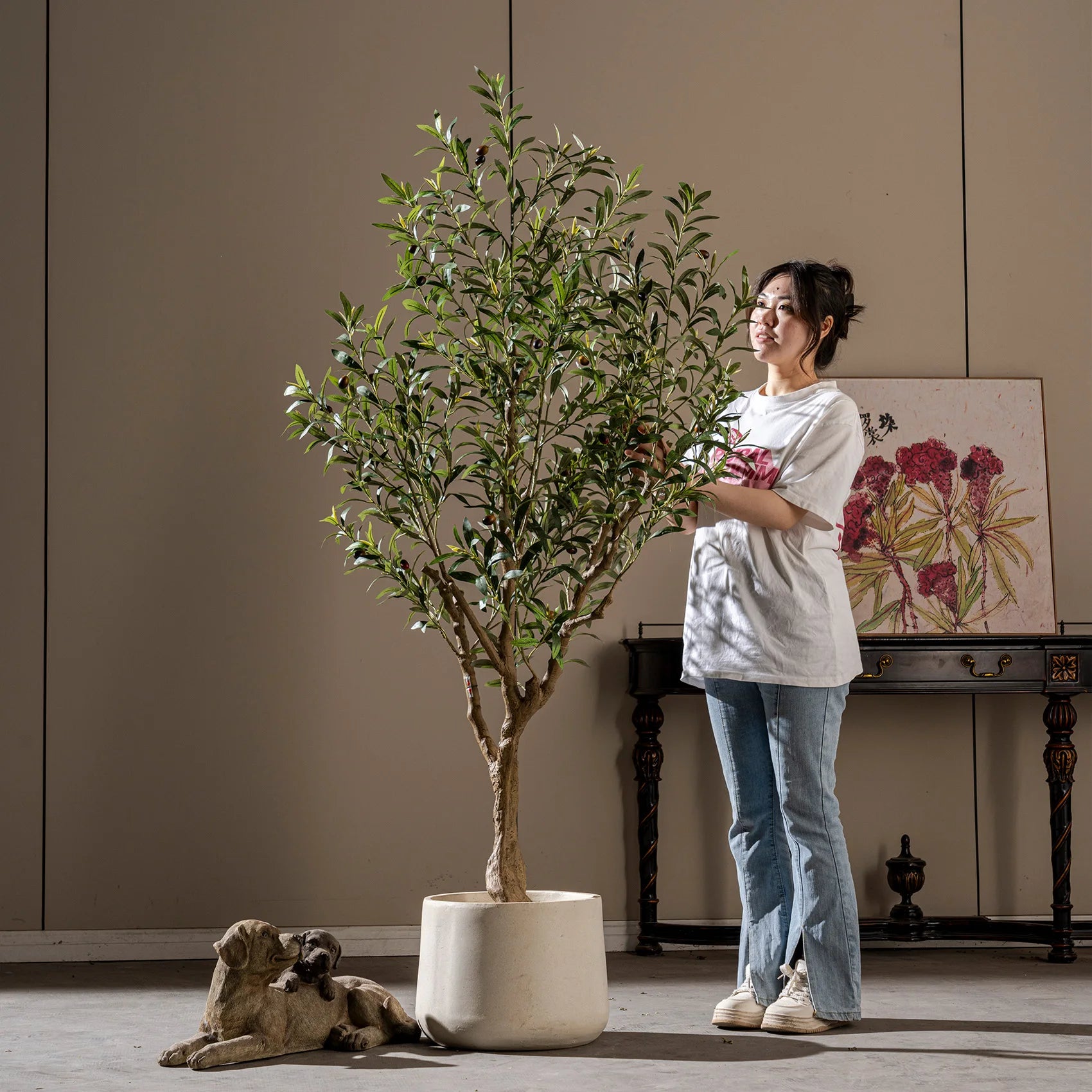 Artificial Olive Tree Realistic Look Outdoor Decor