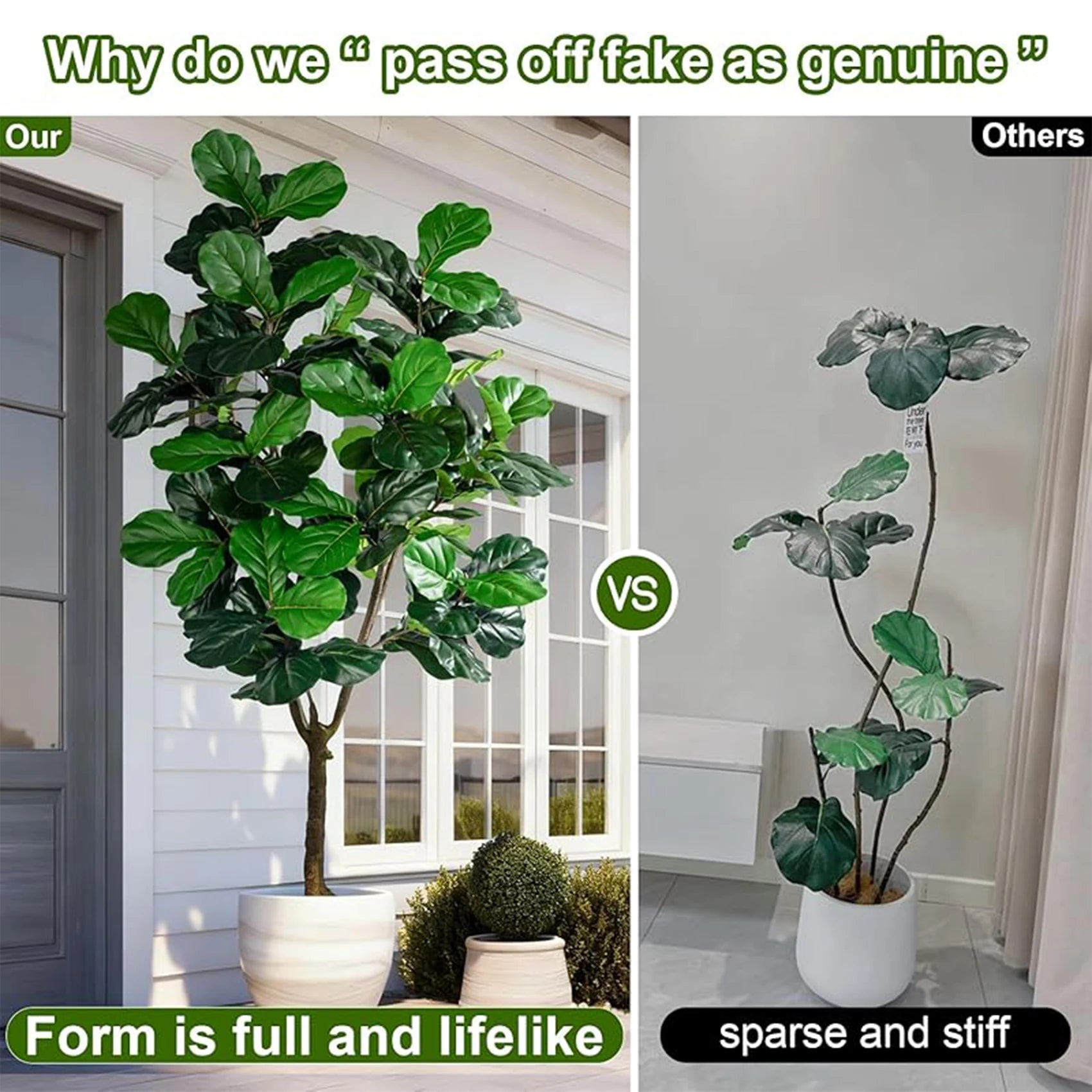 Artificial Fiddle Leaf Fig Tree Plant for Hotel Office