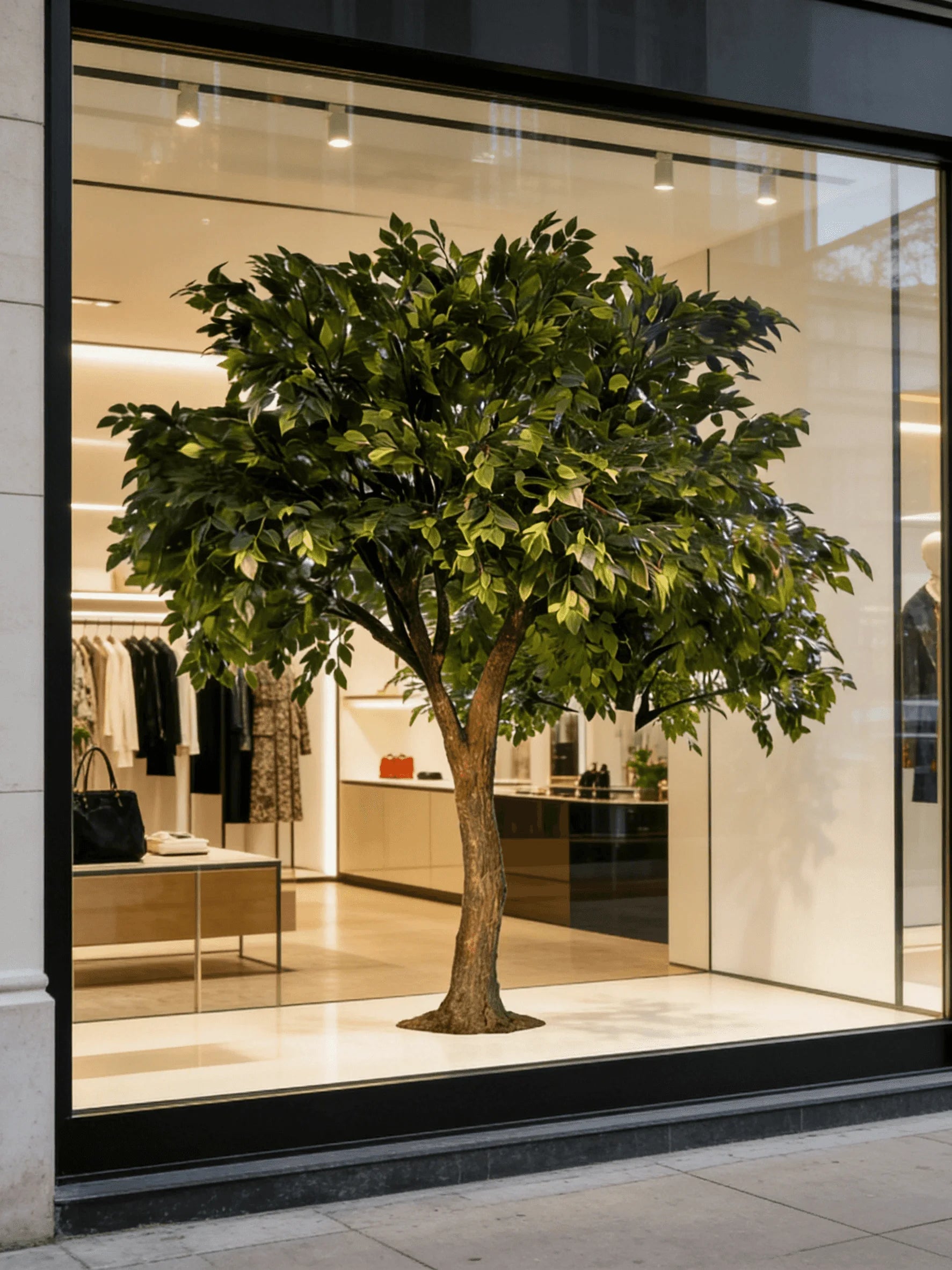 Lifelike Fireproof Artificial Banyan Tree Large Ficus Decor