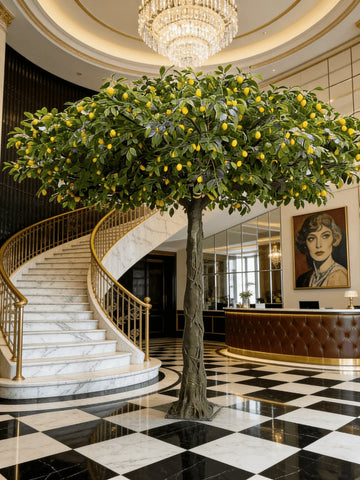 Artificial Lemon Tree with Fruits 6.7 FT Fiberglass Trunk
