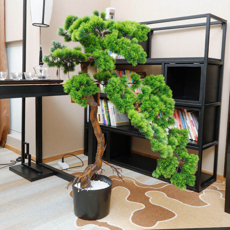 Artificial Bonsai Pine Tree Plastic and Silk Decor