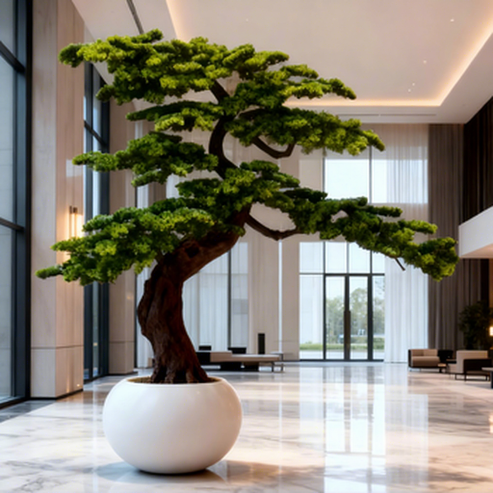 Artificial Cedar Bonsai Pine Tree 6.5FT Indoor Outdoor