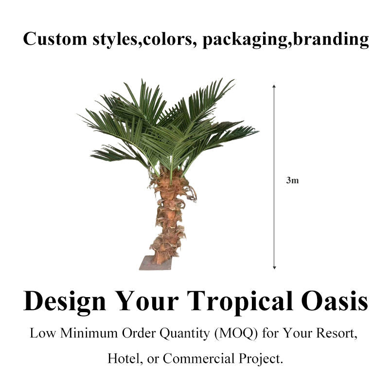 Curved Artificial Coconut Palm Tree for Outdoor Landscapes
