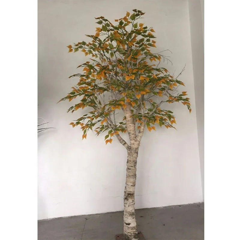 Artificial Silver Birch Tree 8 FT Natural Wood Trunk Indoor Display