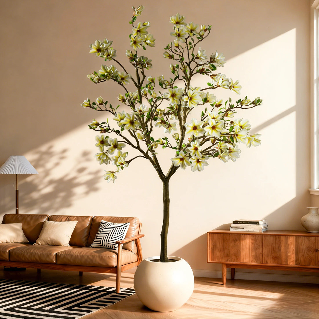 Artificial Magnolia Tree Shaped Plastic Plant 6FT 8FT