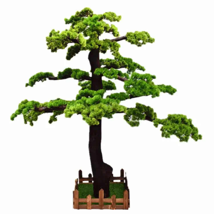 Artificial Bonsai Pine Tree Plastic and Silk Decor