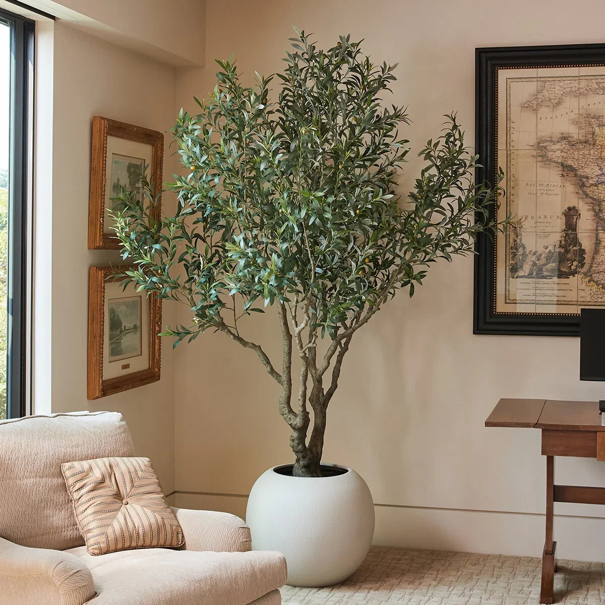 Artificial Olive Tree Indoor Outdoor with Real Wood Trunk
