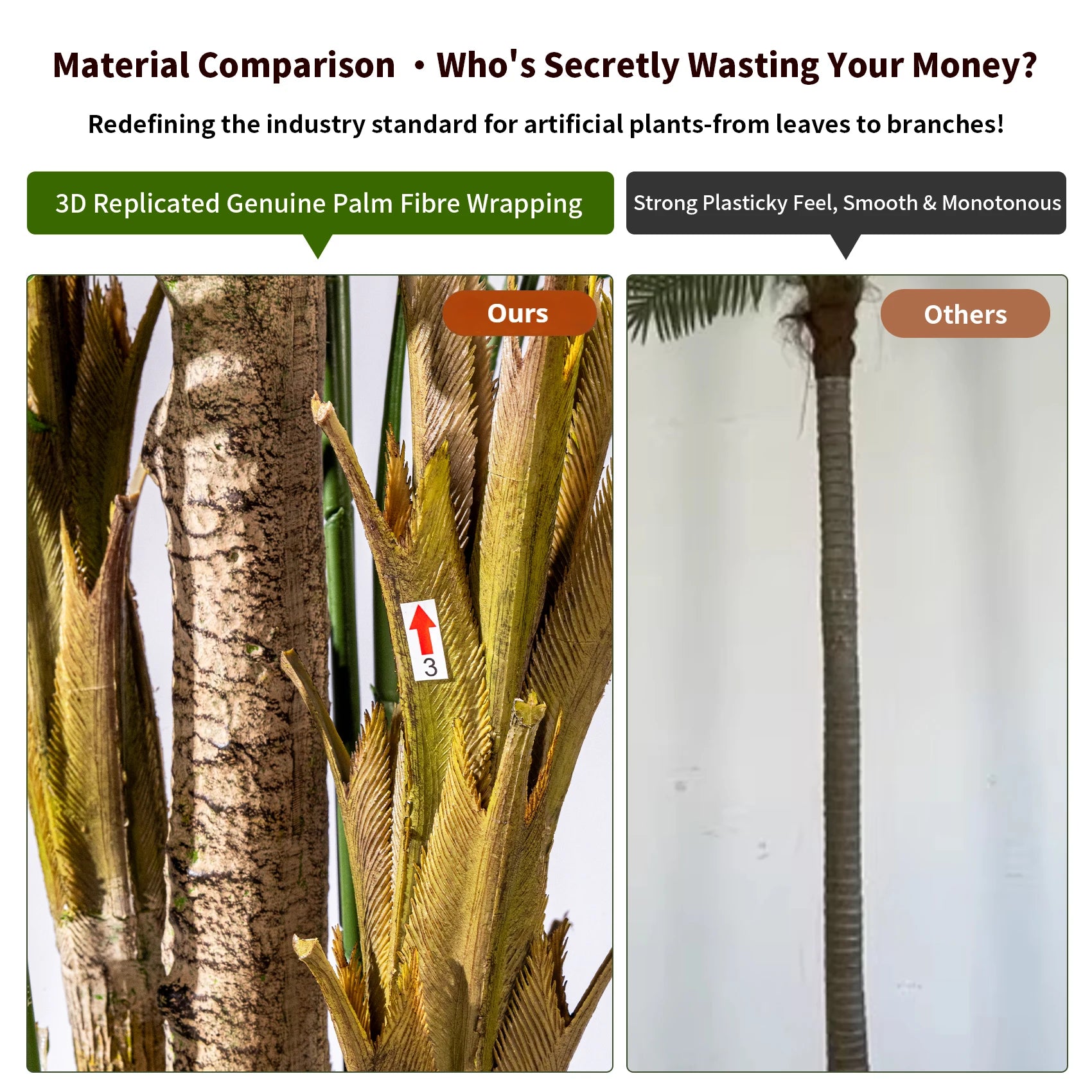 Artificial Lady Palm Bamboo Palm Tree 9.19 FT With Pot