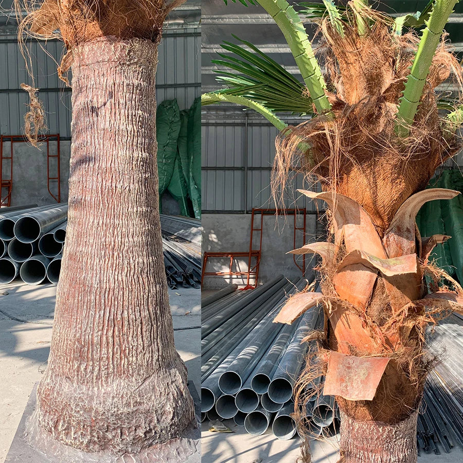 Artificial Palm Tree Lifelike Fan Leaves Outdoor Use