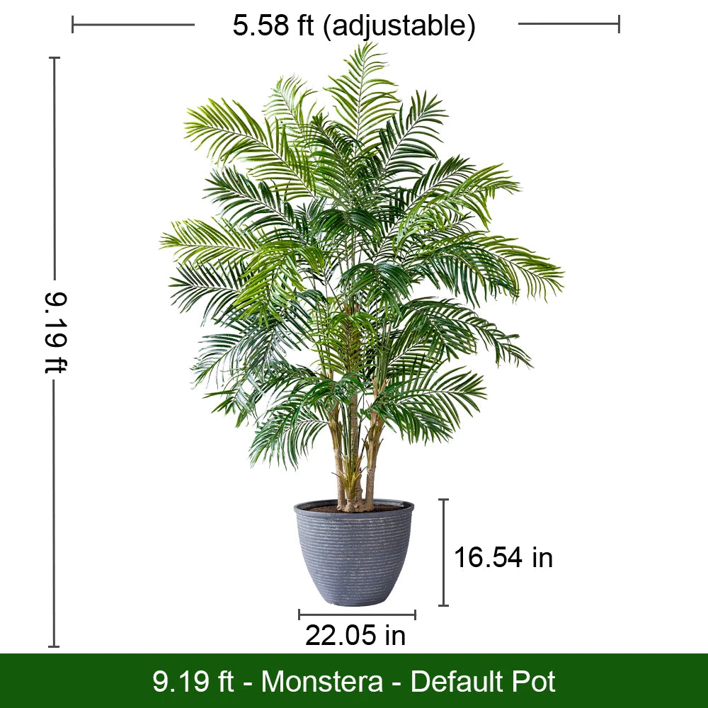 Artificial Lady Palm Bamboo Palm Tree 9.19 FT With Pot