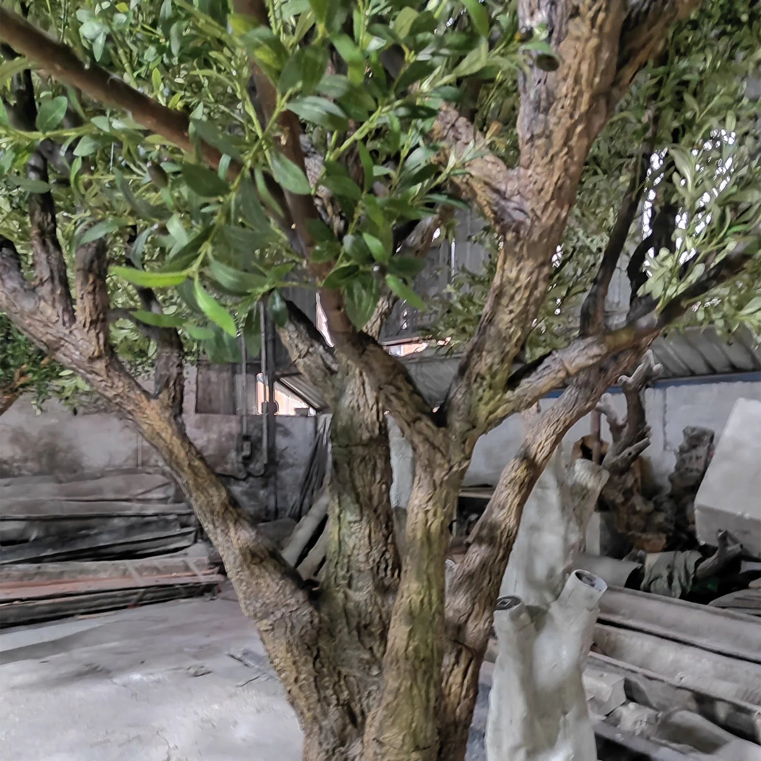 Artificial Olive Tree 14 FT Fiberglass Trunk Statement Decor