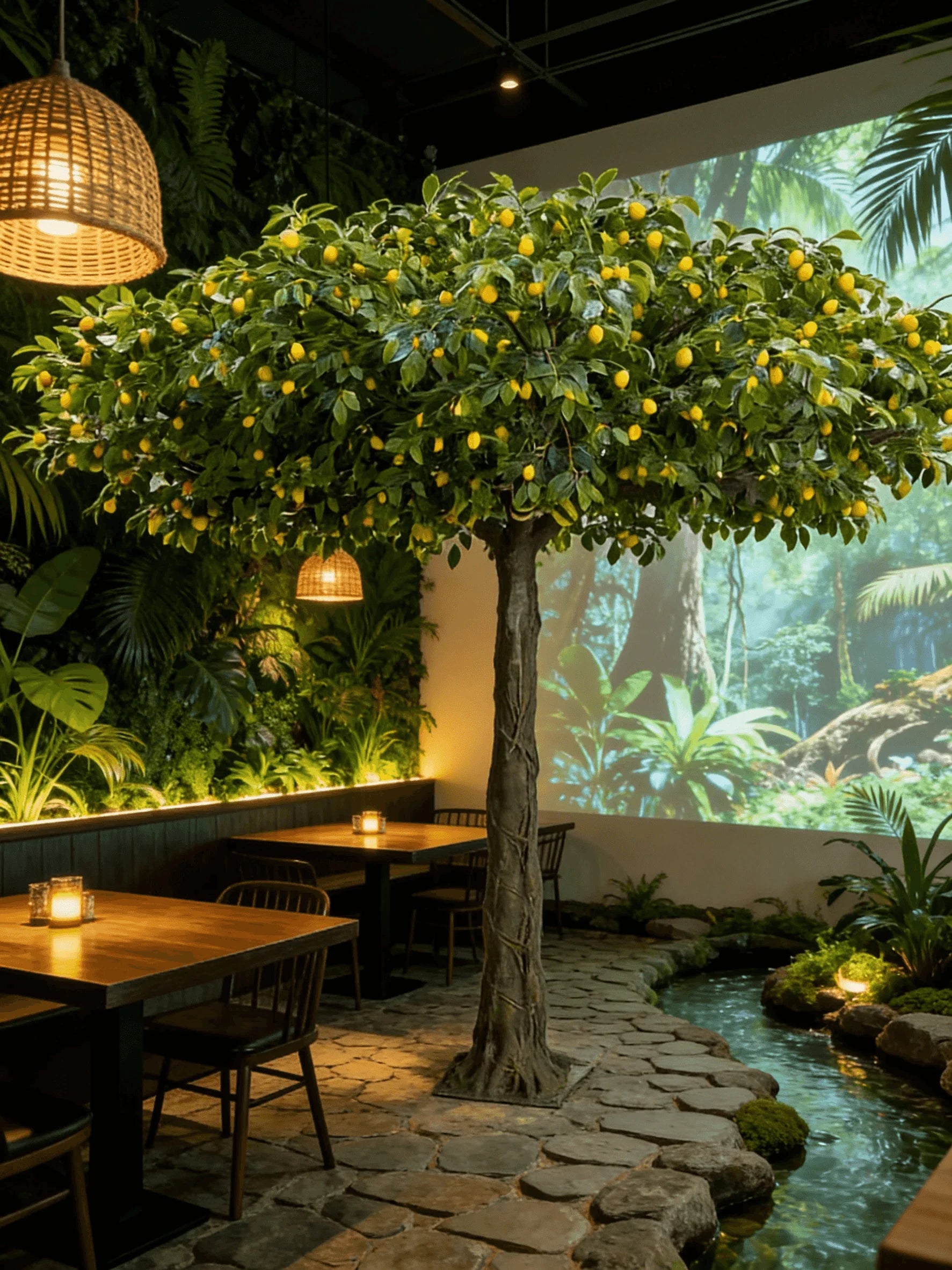 Artificial Lemon Tree with Fruits 6.7 FT Fiberglass Trunk