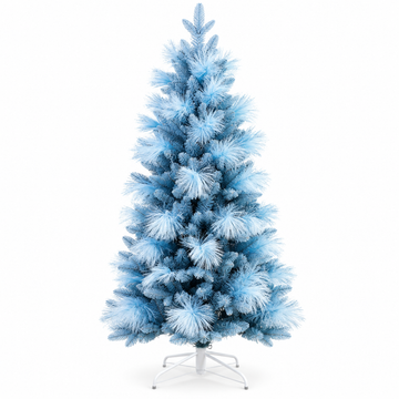 Blue Artificial Reed Christmas Tree with Fluffy Branches for Display
