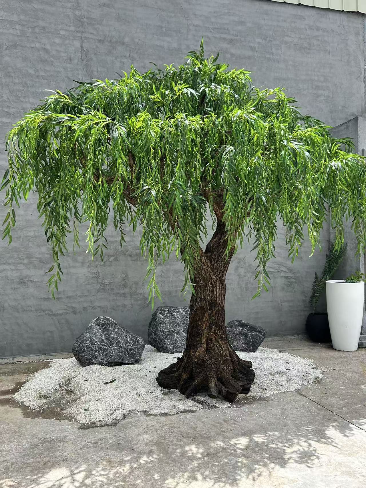 home shops usa bonsai green weeping willow tree Artificial Weeping Willow Tree 8 FT Outdoor Use – Faux Natural: Best Realistic Artificial Trees for Commercial Indoor Outdoor Use