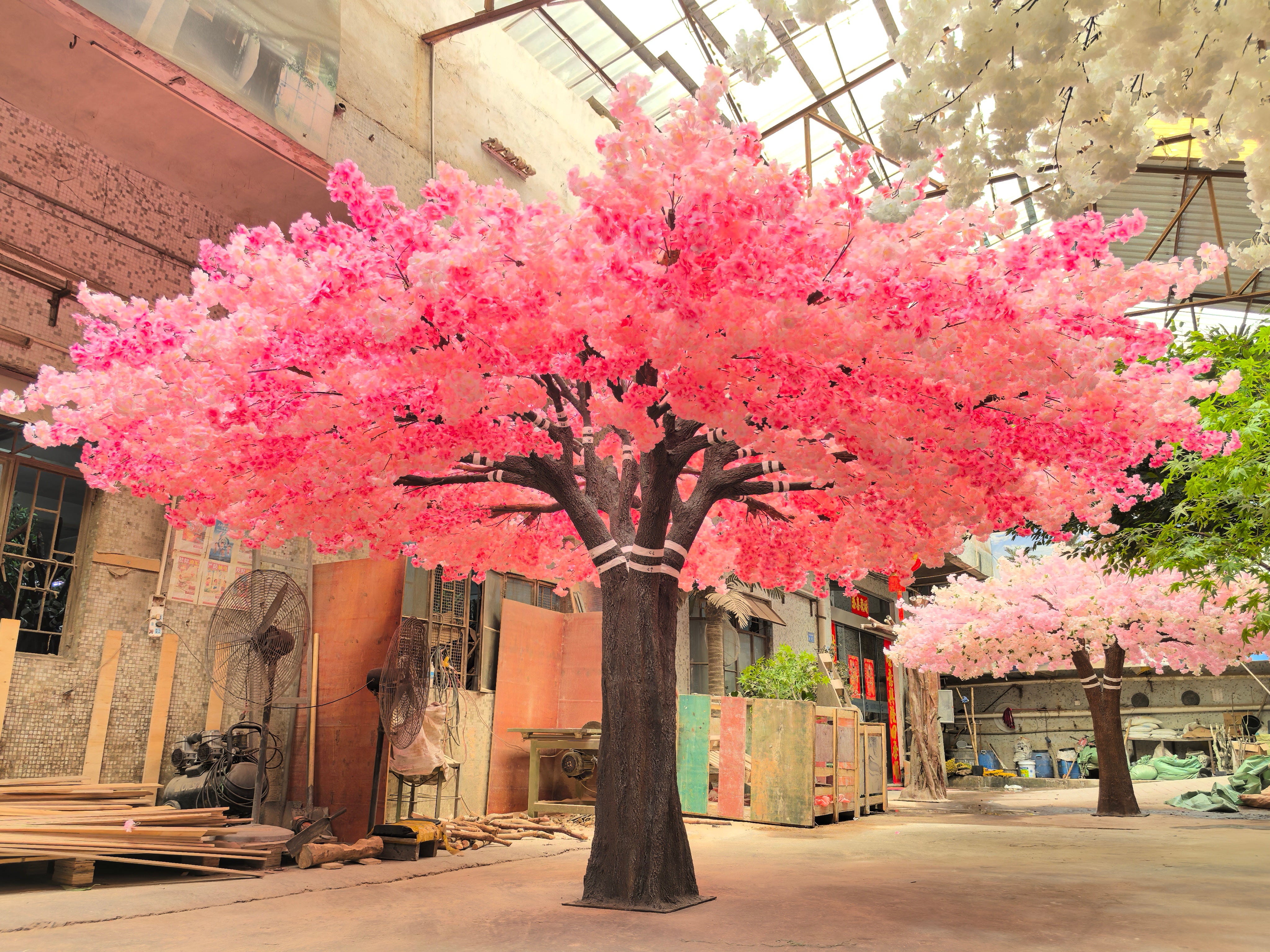 Artificial Cherry Blossom Tree Vibrant Pink Decoration