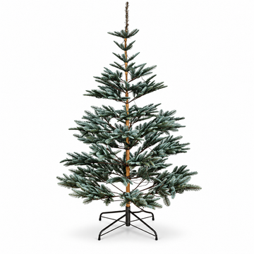 Sparse Green Artificial Christmas Tree with Realistic Branches and Metal Stand