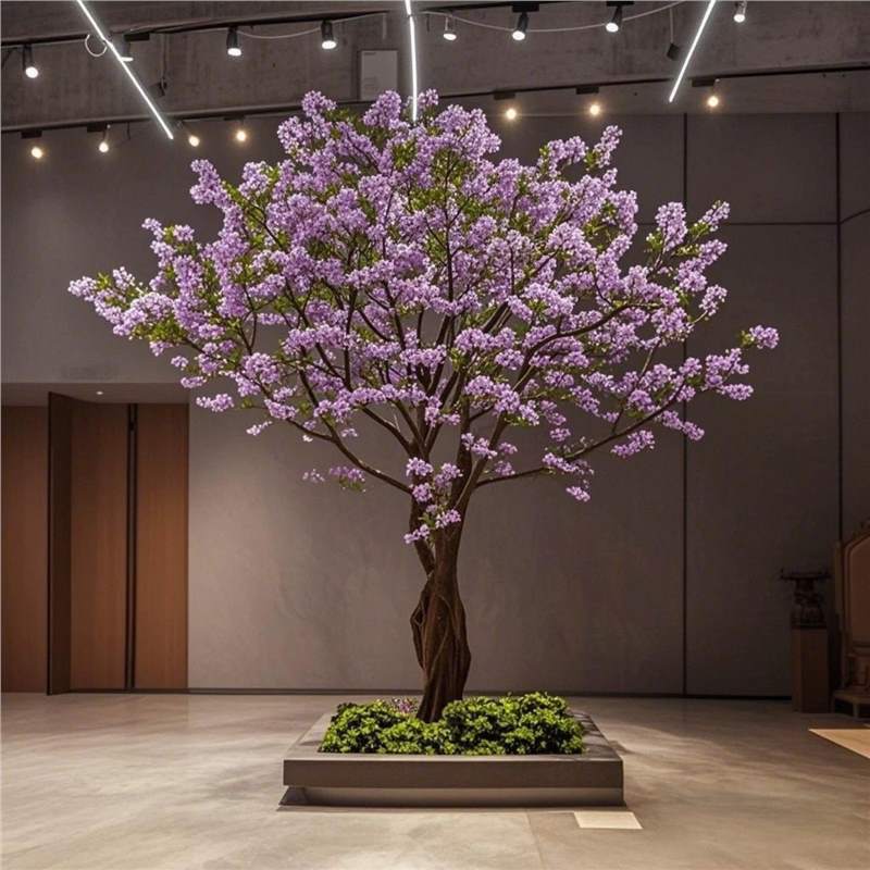 Artificial Crabapple Blossom Tree for Indoor Landscape Displays