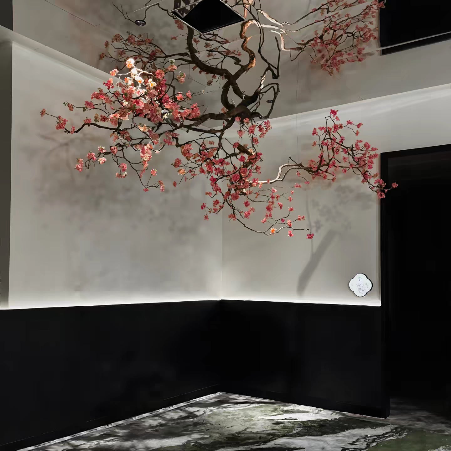 Faux Flower Tree Ceiling Hanging Branch Decor 6.5 FT