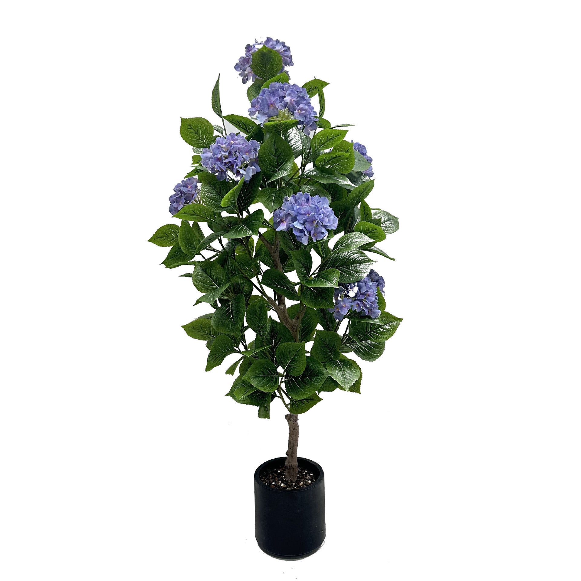 Purple Hydrangea Artificial Potted Floor Plant 3 FT