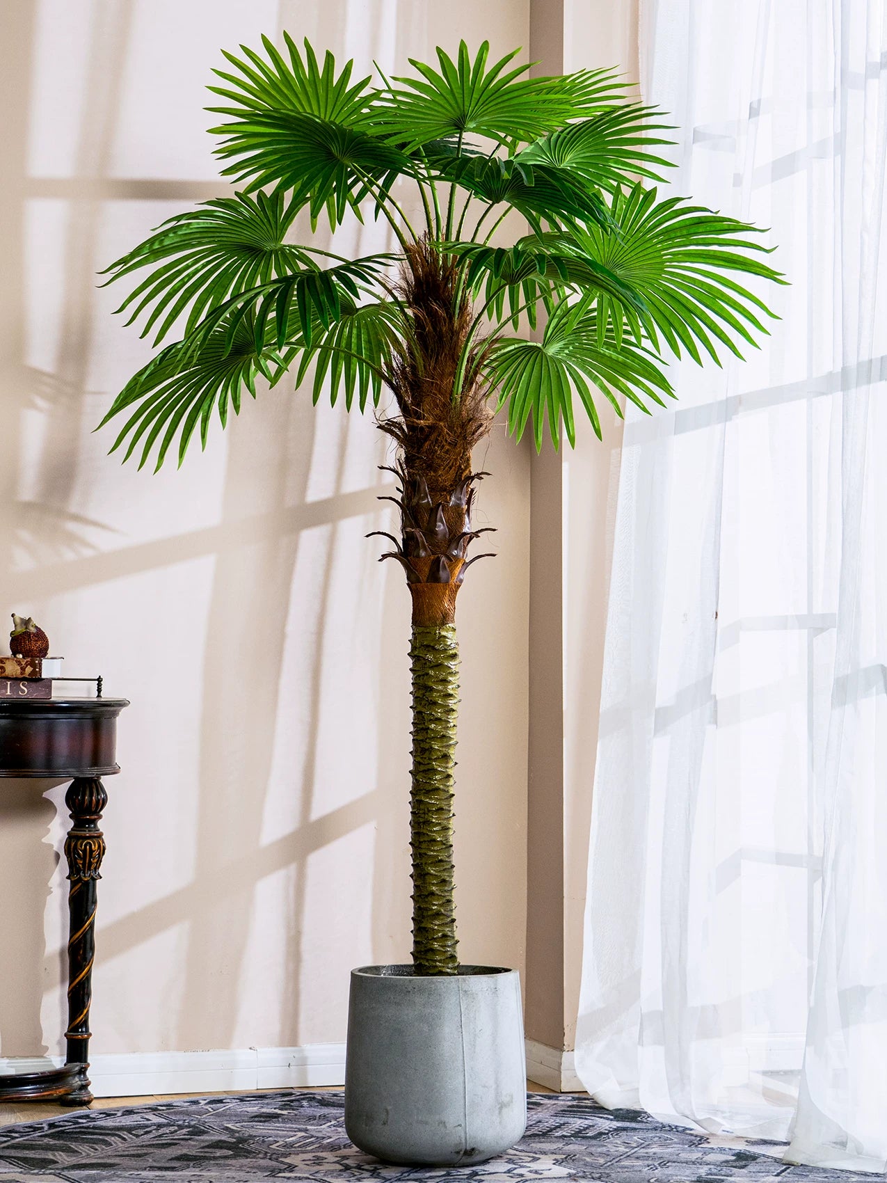 Artificial Fan Palm Tree Floor Decor 6.6 ft