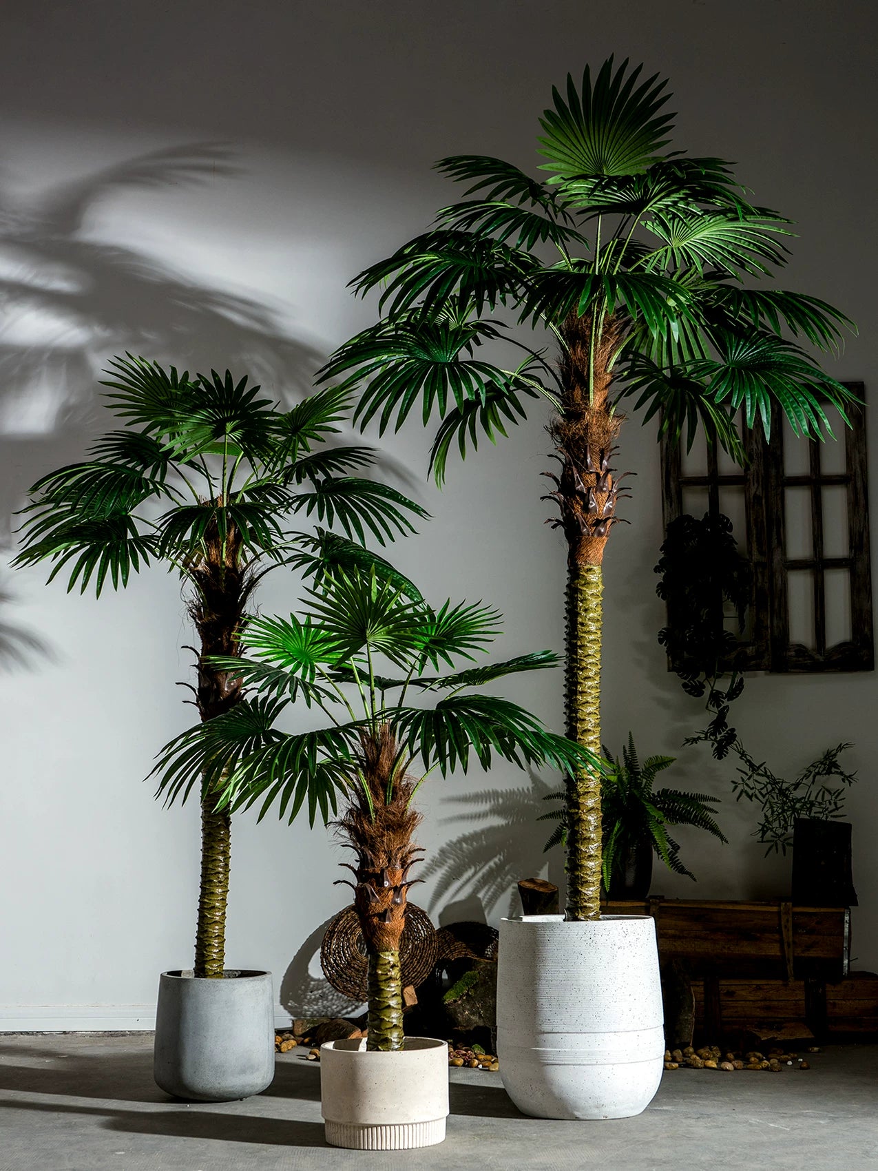 Artificial Fan Palm Tree Floor Decor 6.6 ft