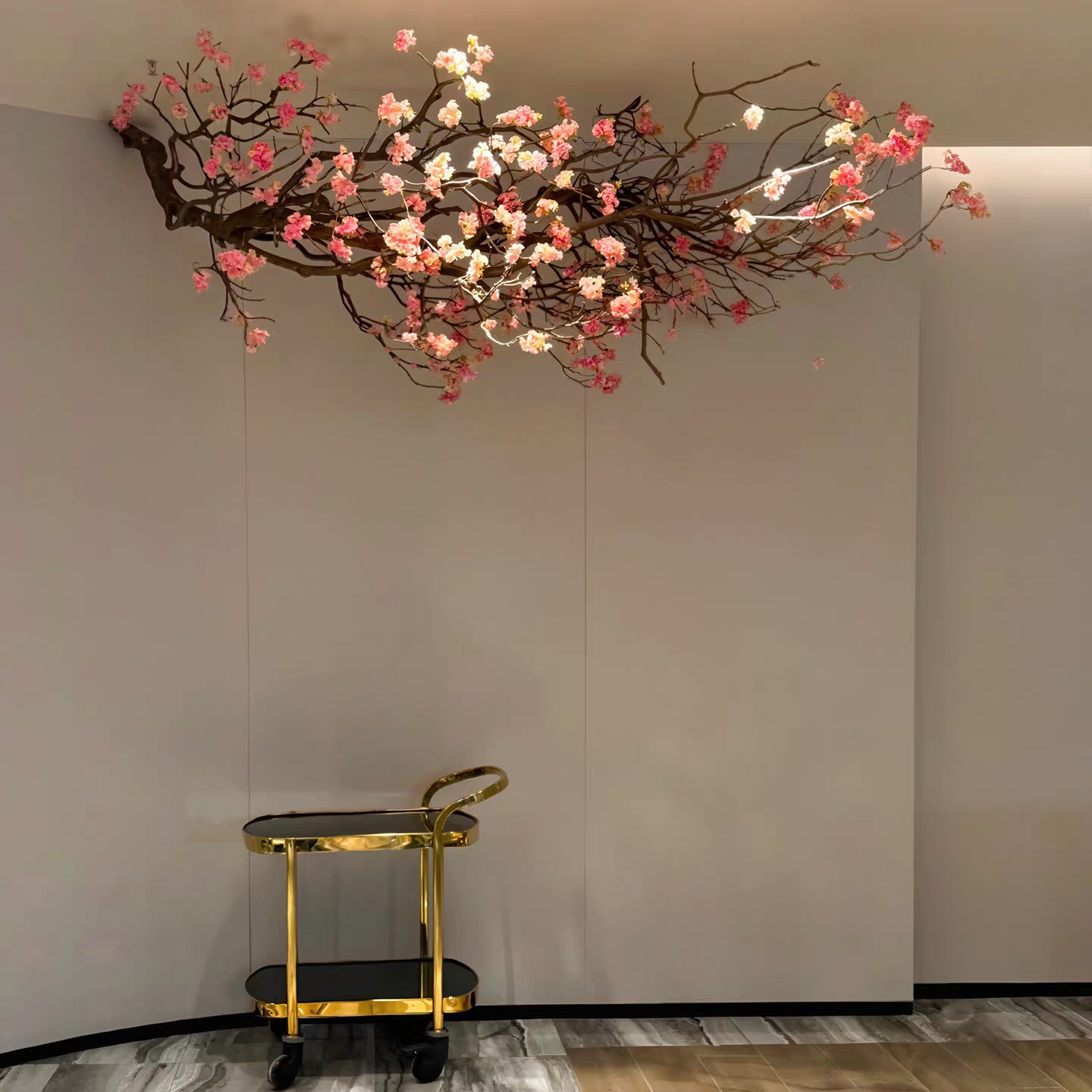 Faux Flower Tree Ceiling Hanging Branch Decor 6.5 FT