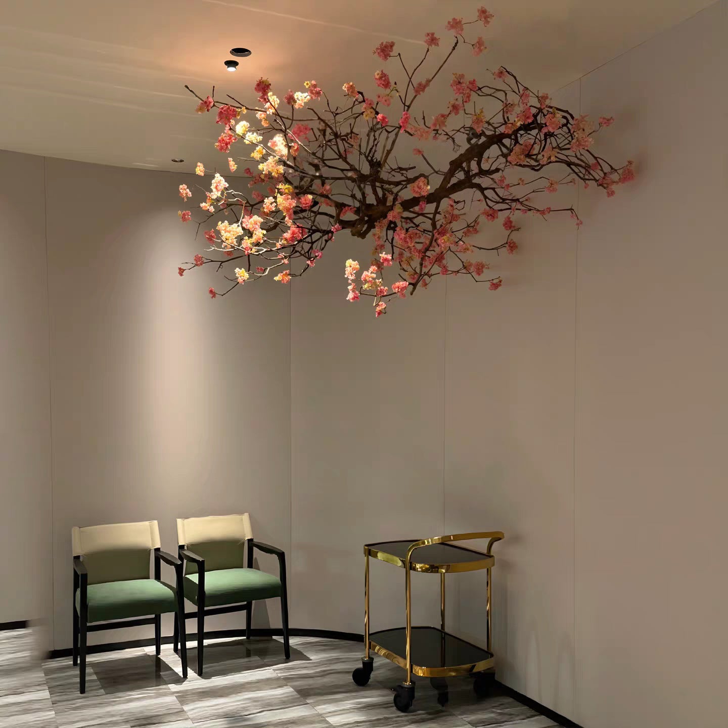 Faux Flower Tree Ceiling Hanging Branch Decor 6.5 FT