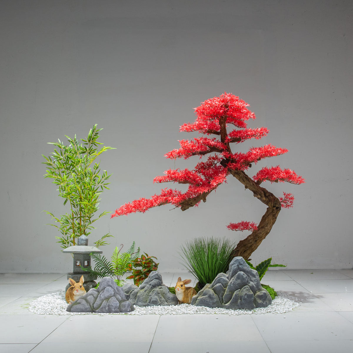 Artificial Red Maple Tree for Indoor Landscape Displays