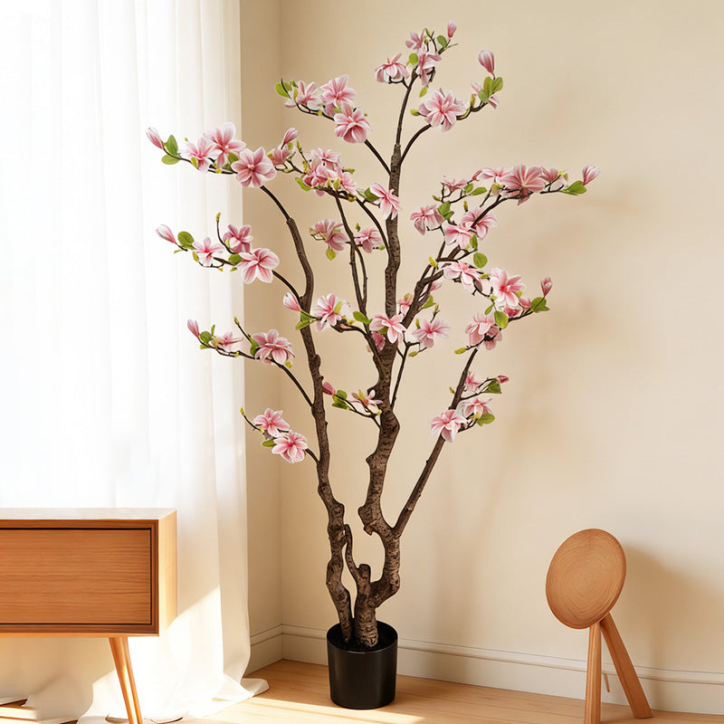 Artificial Magnolia Flower Tree 6 FT Potted Floor Decor
