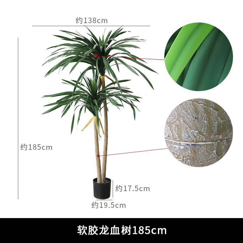 Faux Dracaena Tree Soft Rubber for Commercial Interiors