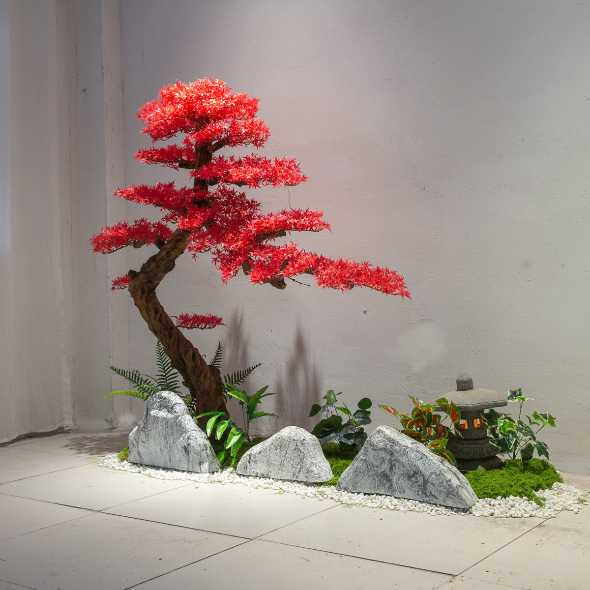 Artificial Red Maple Tree for Indoor Landscape Displays