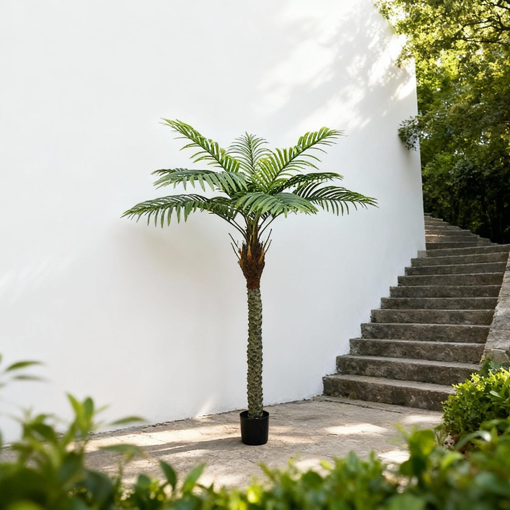 Tall Faux Date Palm Tree in Pot for Interiors