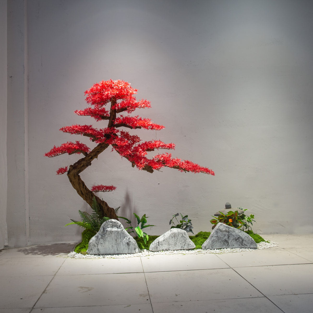 Artificial Red Maple Tree for Indoor Landscape Displays