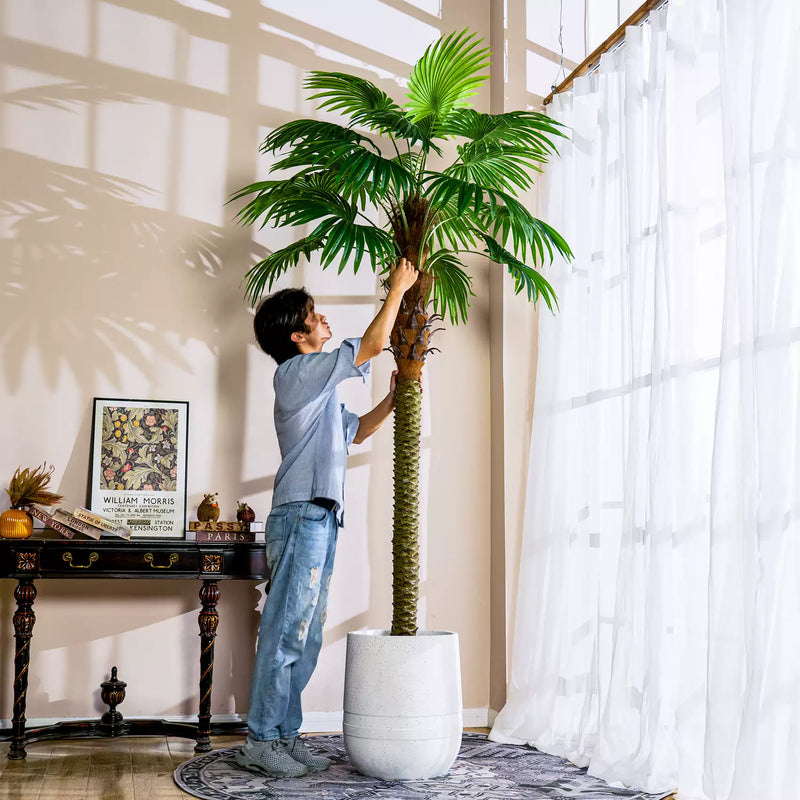 Artificial Fan Palm Tree Floor Decor 6.6 ft