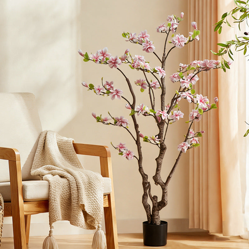 Artificial Magnolia Flower Tree 6 FT Potted Floor Decor