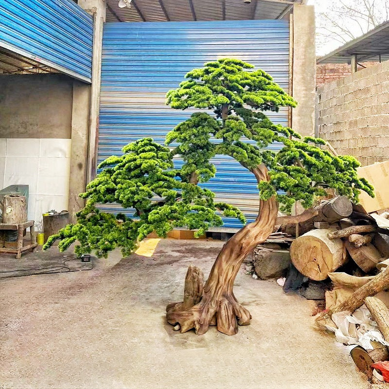 Faux Welcome Pine Tree Solid Wood Trunk