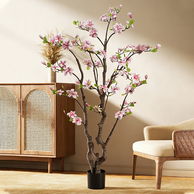 Artificial Magnolia Flower Tree 6 FT Potted Floor Decor