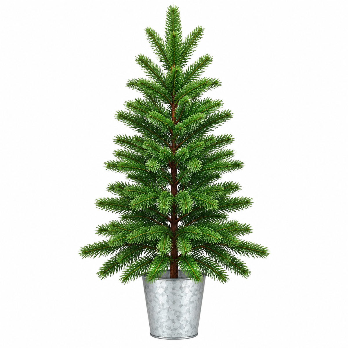 Nordic Pine Artificial Christmas Tree with Natural Green Branches and Decorative Pot