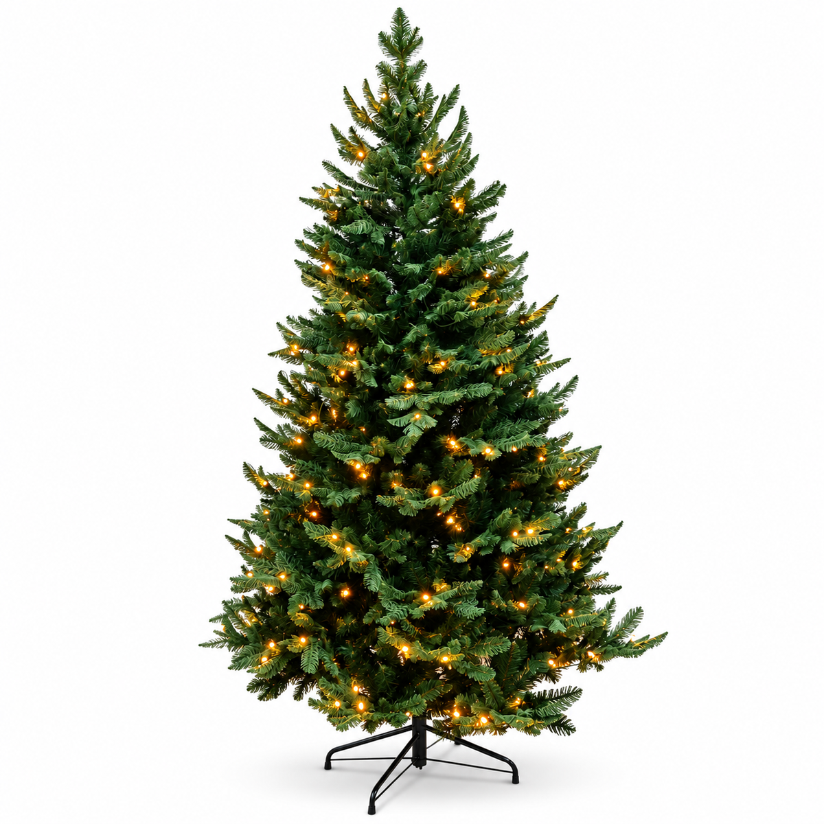 Cypress Spruce Artificial Christmas Tree with Warm LED Lights