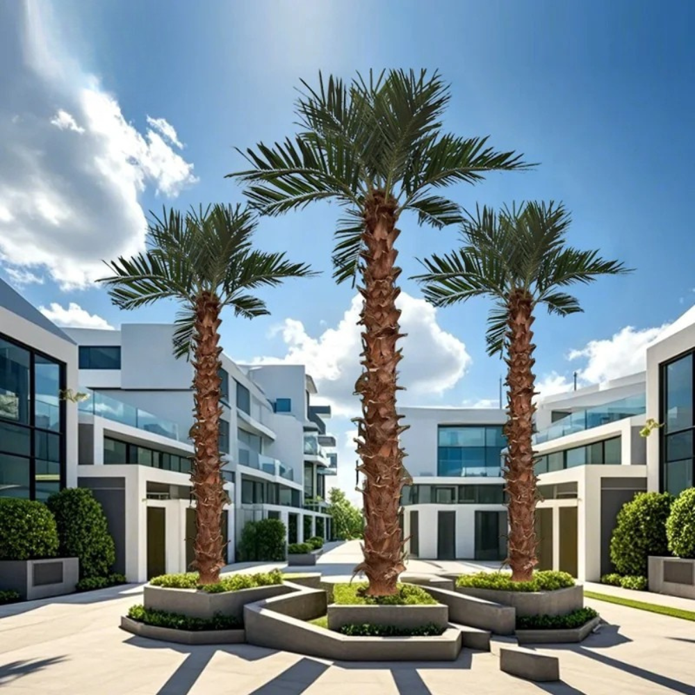 Artificial Palm Tree UV Resistant for Theme Park Hotel Lobby Decor