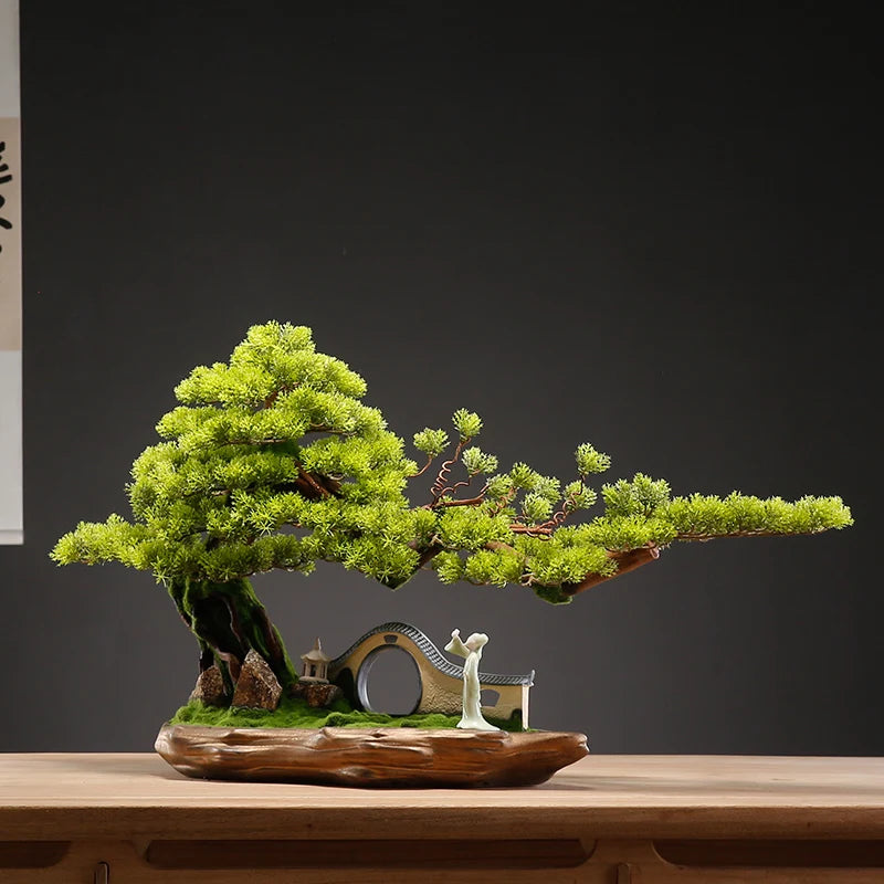 Künstlicher Kiefern-Bonsai, 1,2 m, für Zen-Dekoration – Faux Natural