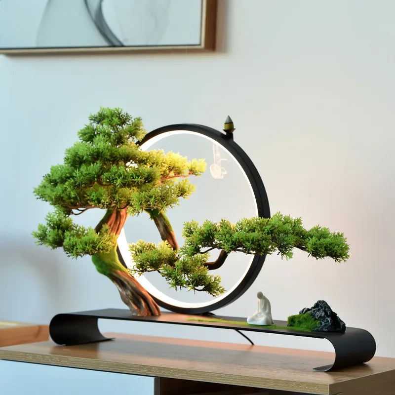 Artificial Bonsai Tree Cliff Welcome Decoration 1.7ft