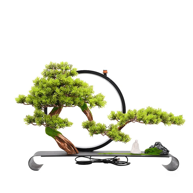 Artificial Bonsai Tree Cliff Welcome Decoration 1.7ft