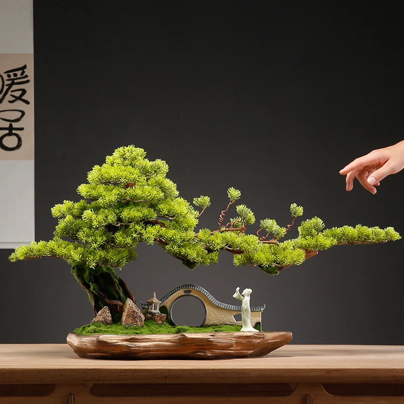 Künstlicher Kiefern-Bonsai, 1,2 m, für Zen-Dekoration – Faux Natural