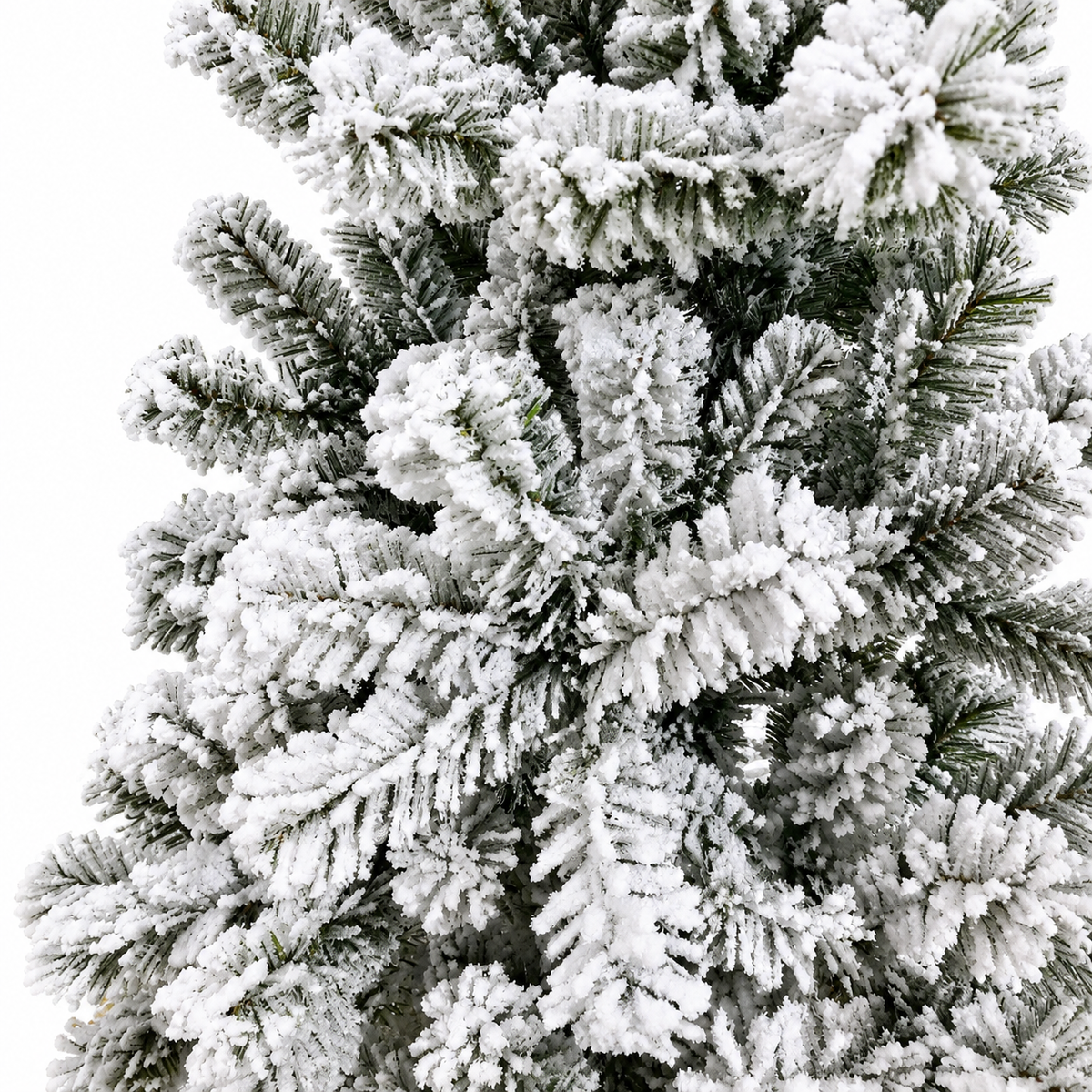 Alpine Fir Flocked Pencil Artificial Christmas Tree with Snowy Branches