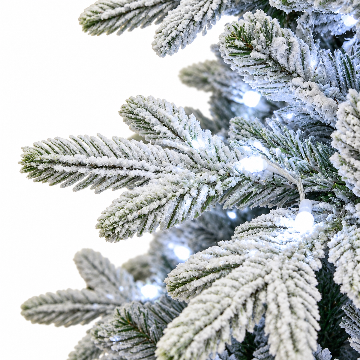 Queen Flock Artificial Christmas Tree with Cool White LED Lights