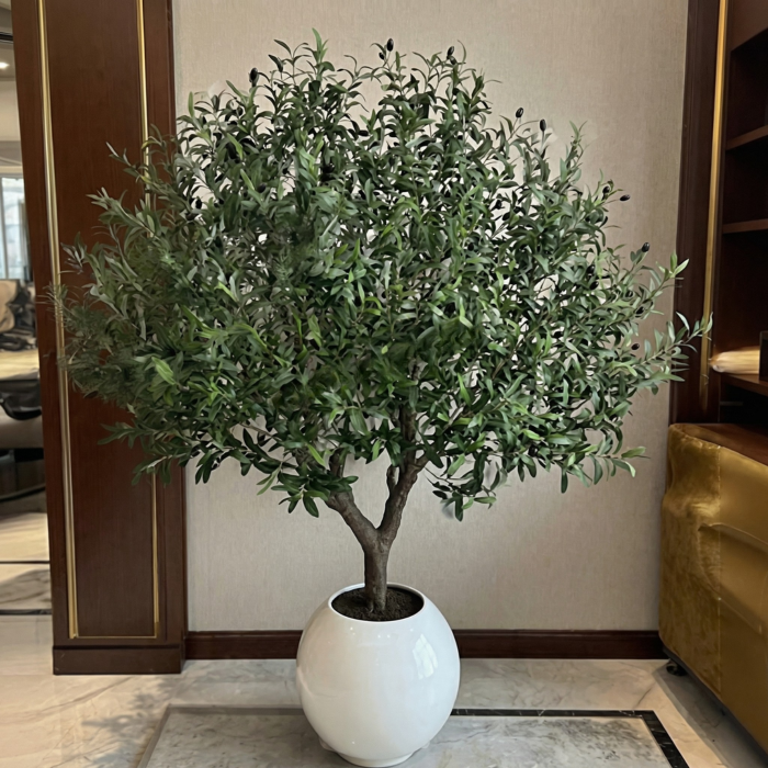 Artificial Olive Tree Plastic PVC With Wood Branch 6.5 FT